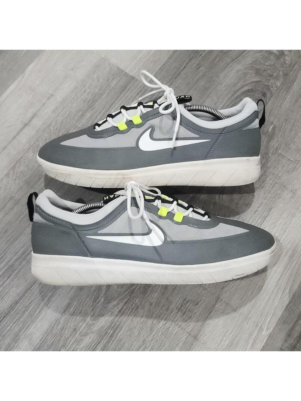 Nike SB Nyjah Free 2 Huston Zoom Air BV2078-003 Grey Neon Mens 12